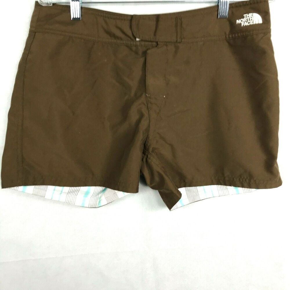 The North Face Shorts Womens Sz S Brown Reversible Trunk‎ Shorts UV Protection